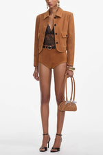 Suede Shorts - Brown
