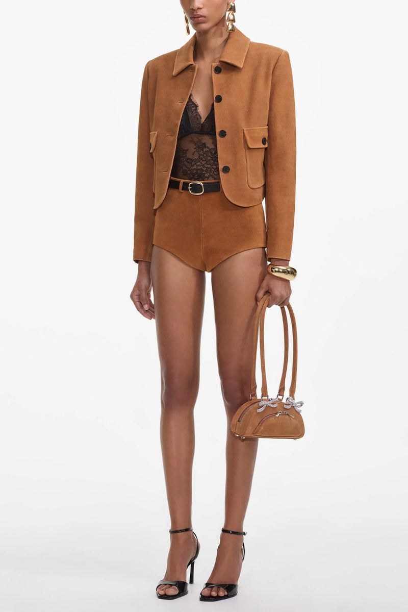 Suede Shorts - Brown
