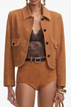Suede Shorts - Brown