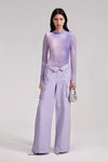 Contour Print Top - Lilac