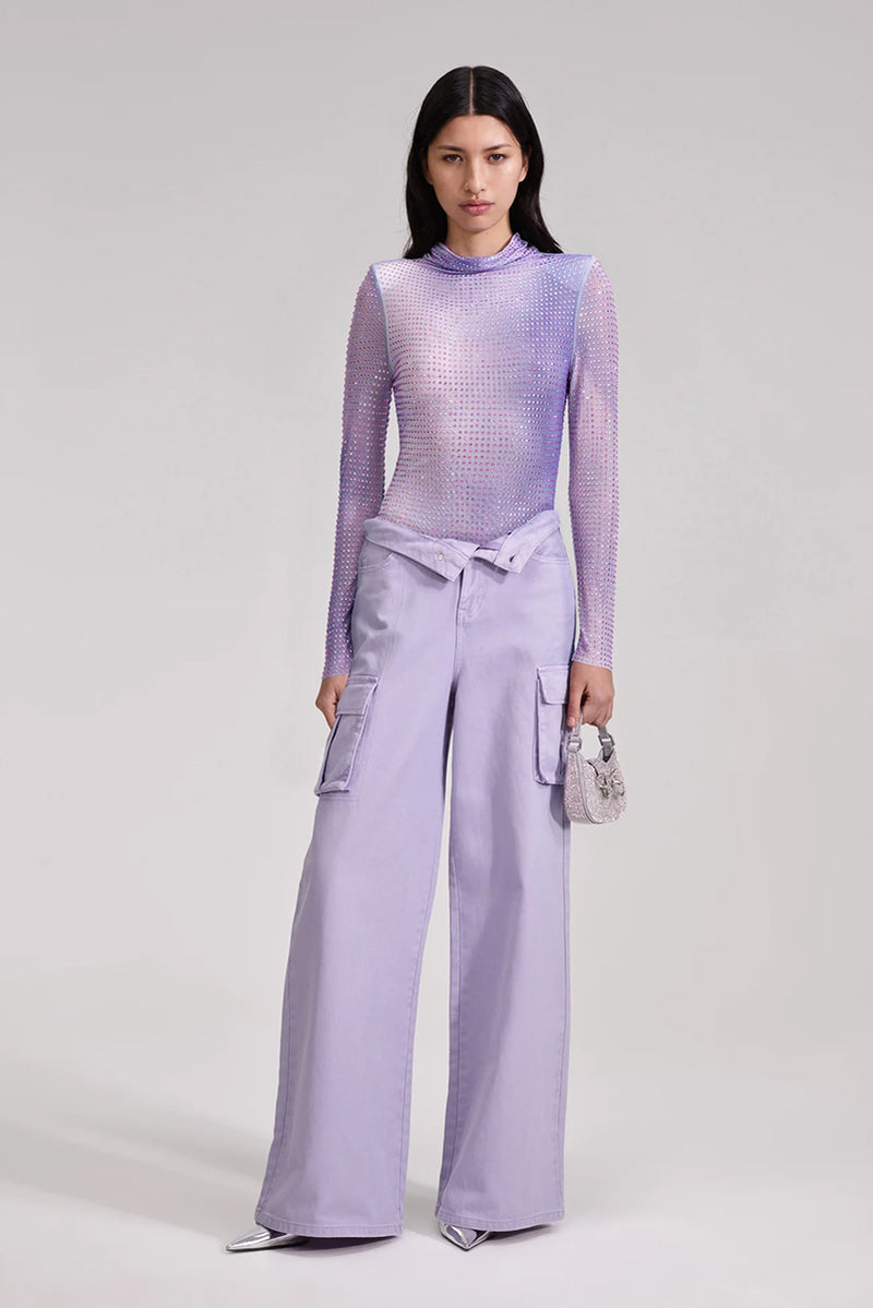 Contour Print Top - Lilac