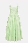 Cotton Flower Midi Dress - Green