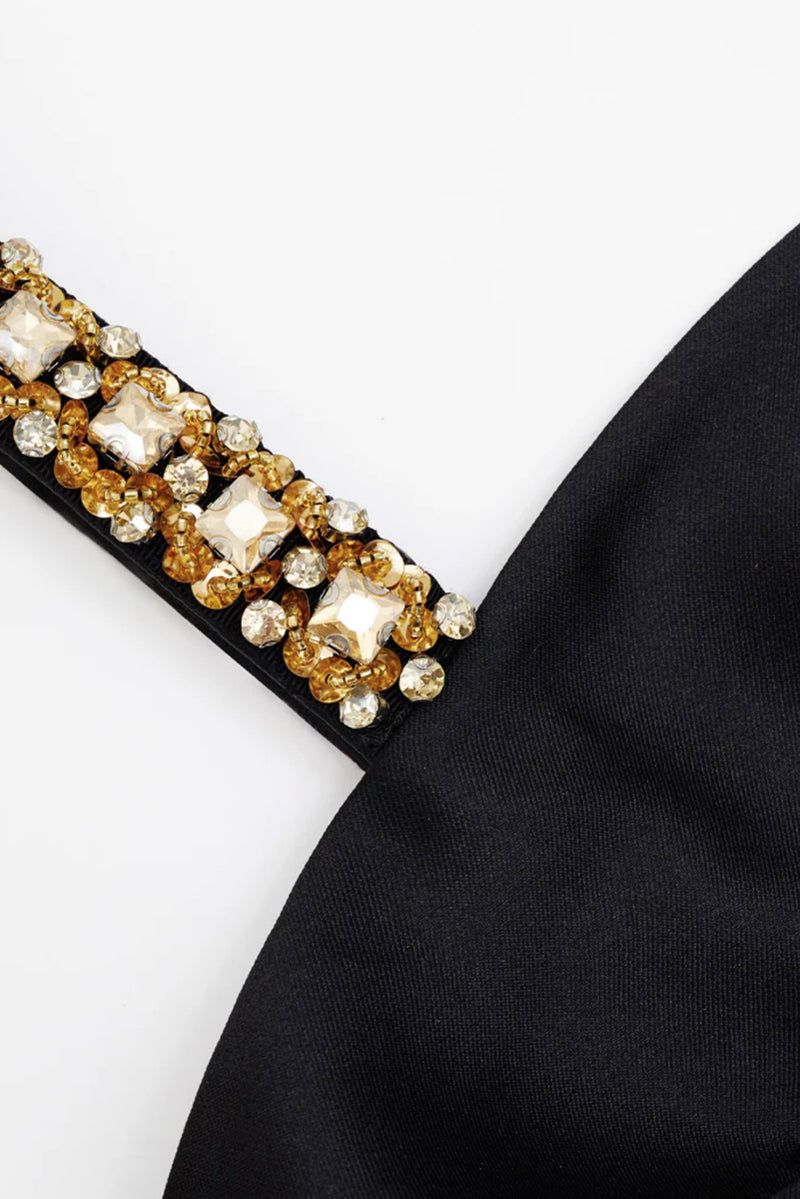 Taffeta Embellished Mini Dress