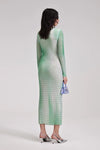 Green Contour Print Midi Dress - Green