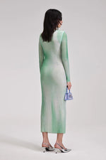 Green Contour Print Midi Dress - Green
