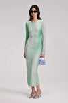 Green Contour Print Midi Dress - Green