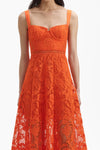 Lace Midi Dress - Orange