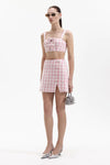 Check Boucle Mini Skirt - Pink