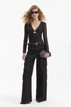 Beaded Mesh Top - Black