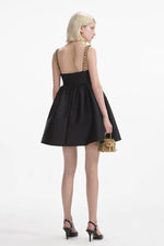 Taffeta Embellished Mini Dress