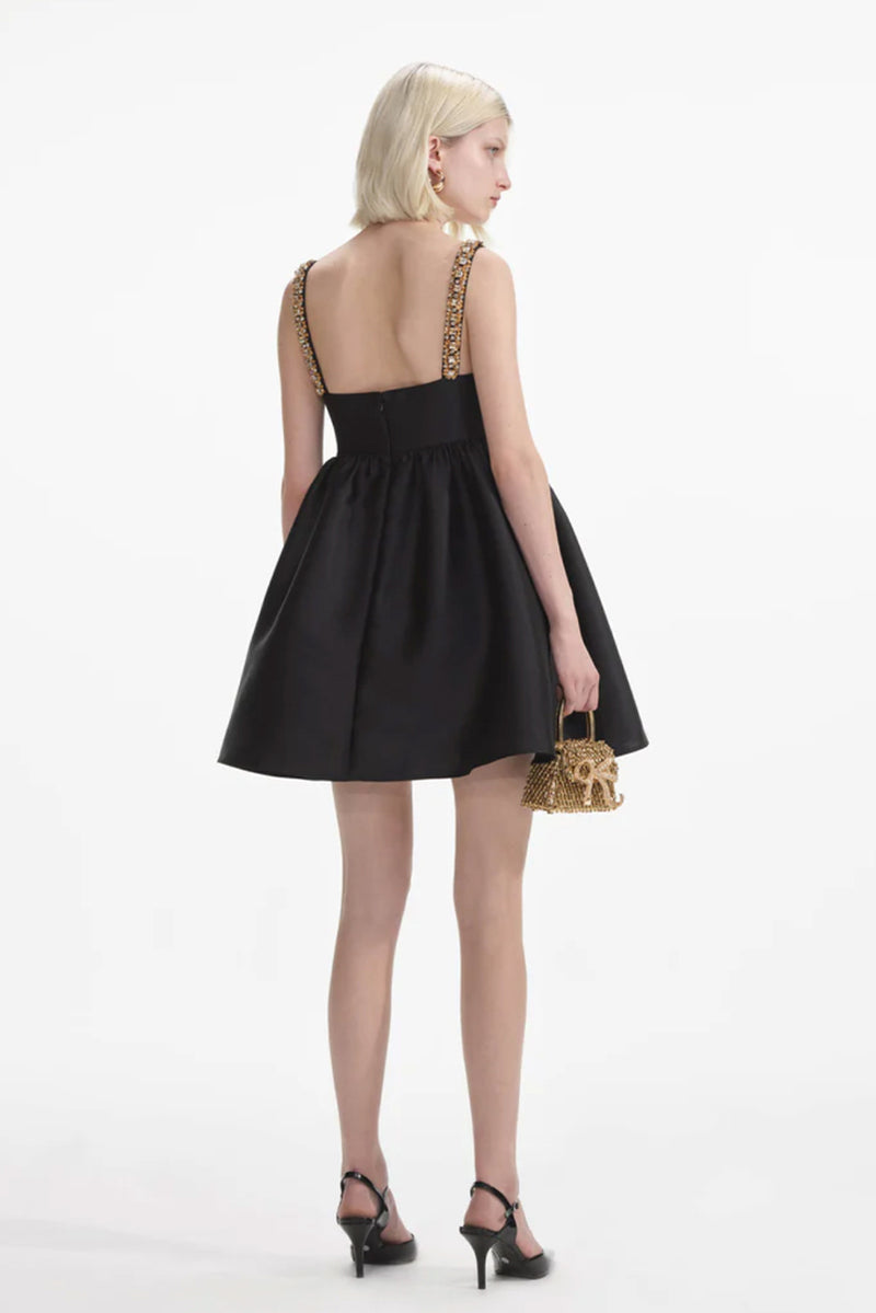 Taffeta Embellished Mini Dress