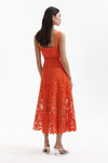Lace Midi Dress - Orange