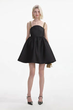 Taffeta Embellished Mini Dress