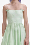 Cotton Flower Midi Dress - Green