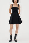 Structured Crepe Mini Dress - Black