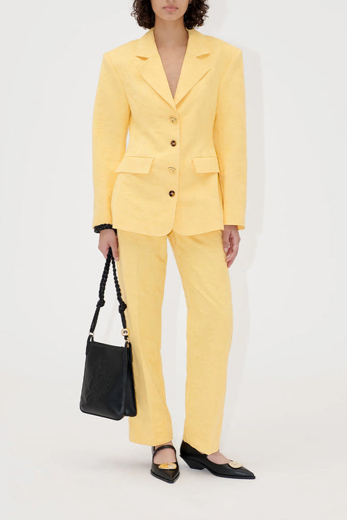 Textured Cotton Jacquard Pants - Mimosa