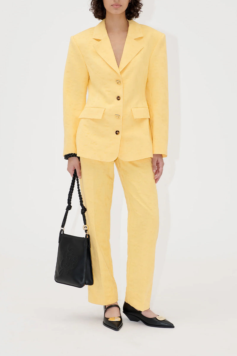 Textured Cotton Jacquard Pants - Mimosa