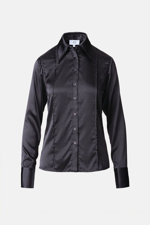 ON PARKS Tailored Silk Shirt - Black