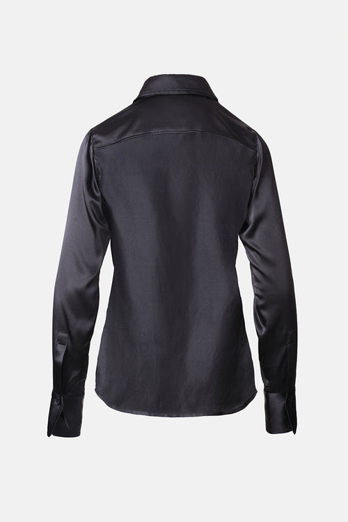 Tailored Silk Shirt - Black