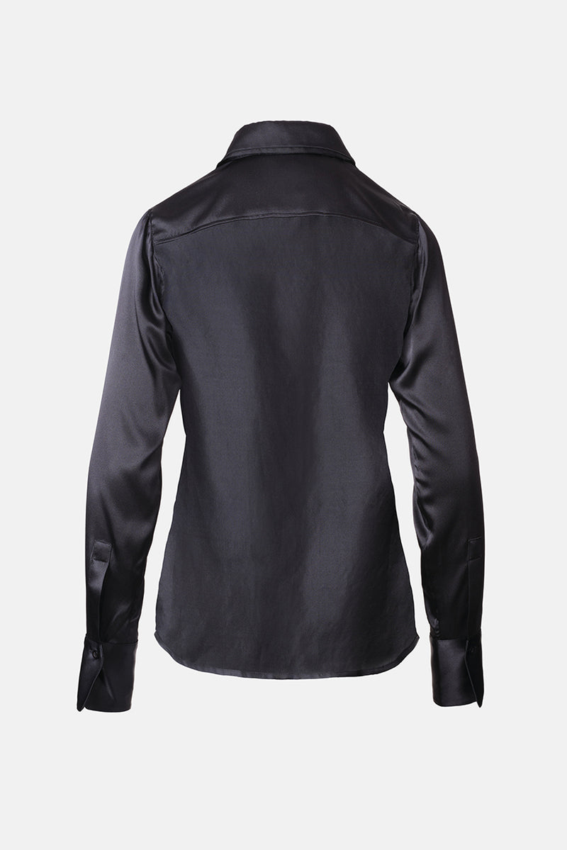 ON PARKS Tailored Silk Shirt - Black