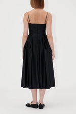 Satin Tailoring Dress - Black