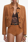 Suede Shorts - Brown