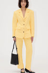 Textured Cotton Jacquard Tailored Jacket - Mimosa