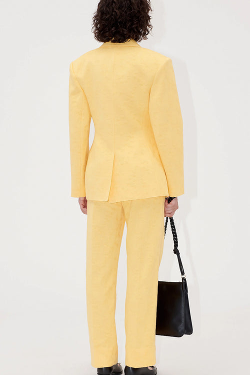 Textured Cotton Jacquard Tailored Jacket - Mimosa