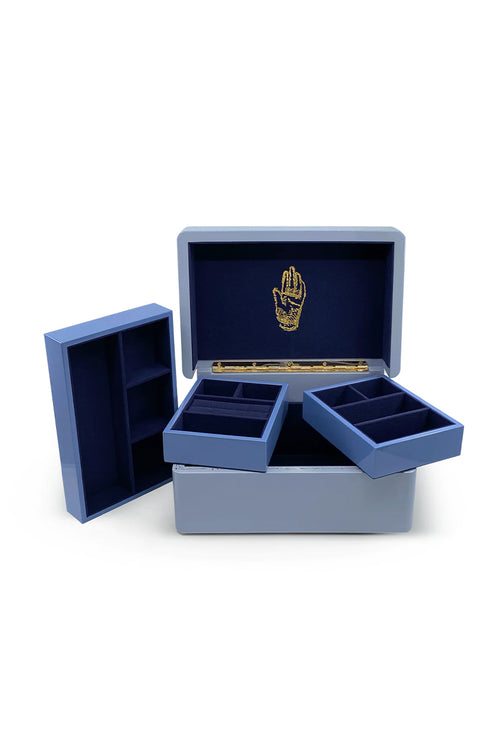 Mini Trunk Classic Jewellery Box - Evening Blue