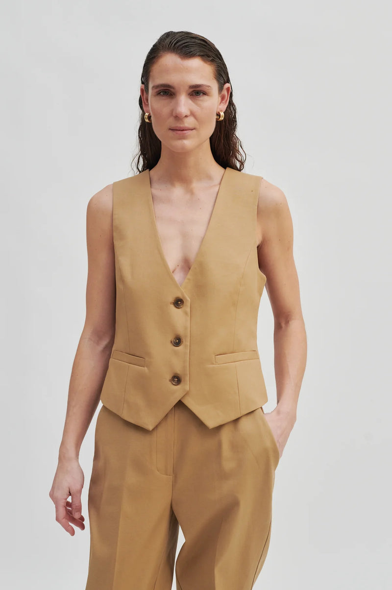 Blossom Waistcoat - Tobacco Brown