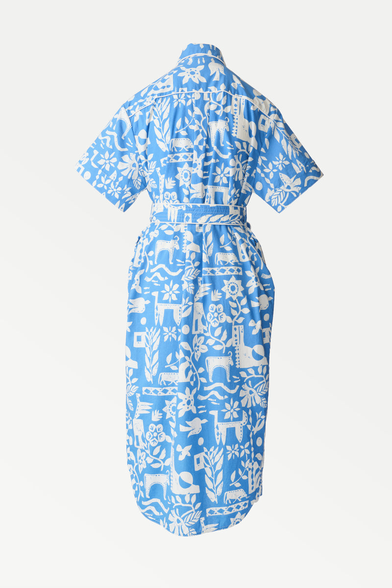 Saloon Shirt Dress - Blue