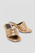 Bumper Tube Leather Mules - Gold