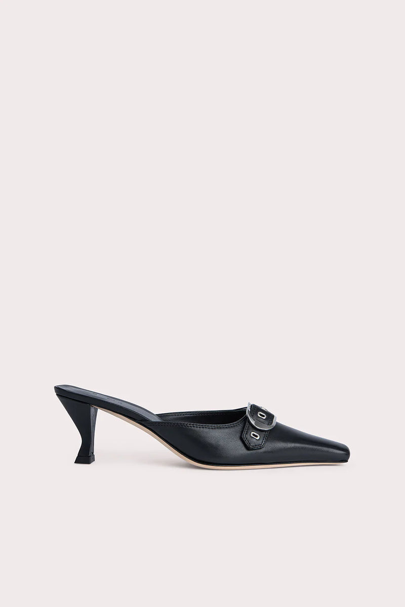 Evelyn Mule - Black Nappa Leather