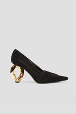 Chain Heel Pumps - Black