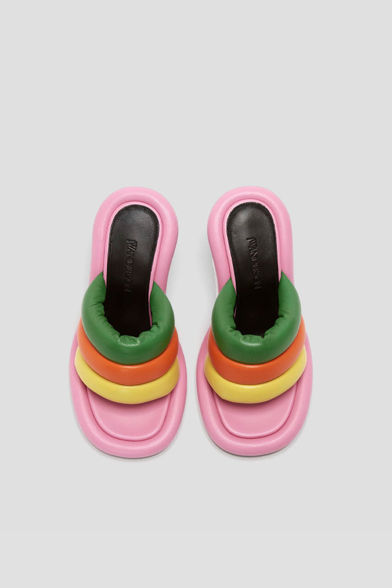 Bumper Tube Leather Mules - Rainbow