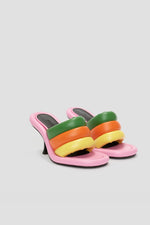 Bumper Tube Leather Mules - Rainbow