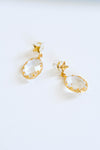 Bishop Drop Earrings - Brass Plated 18k with Glass