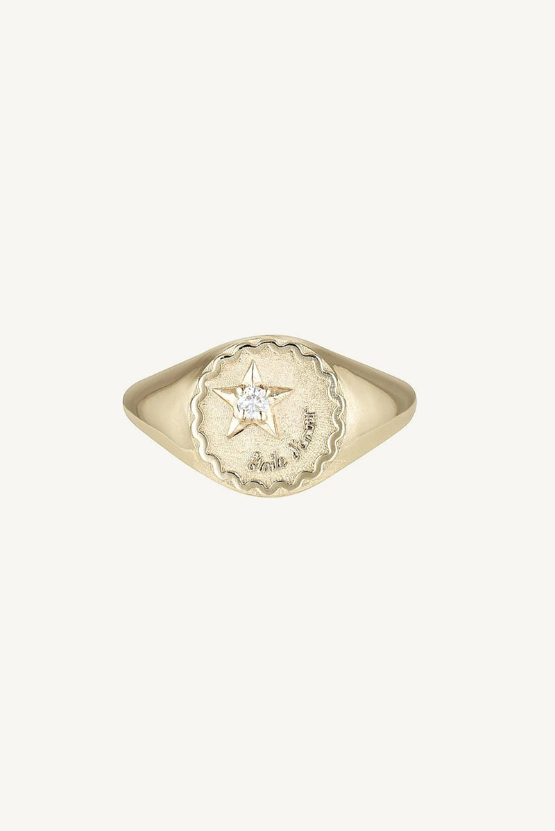 Star of Love Signet Ring 9K YG