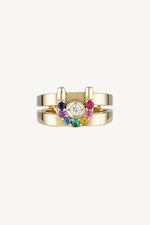 Rainbow Ziggy Open Signet - 9K Yellow Gold