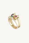 Rainbow Ziggy Open Signet - 9K Yellow Gold