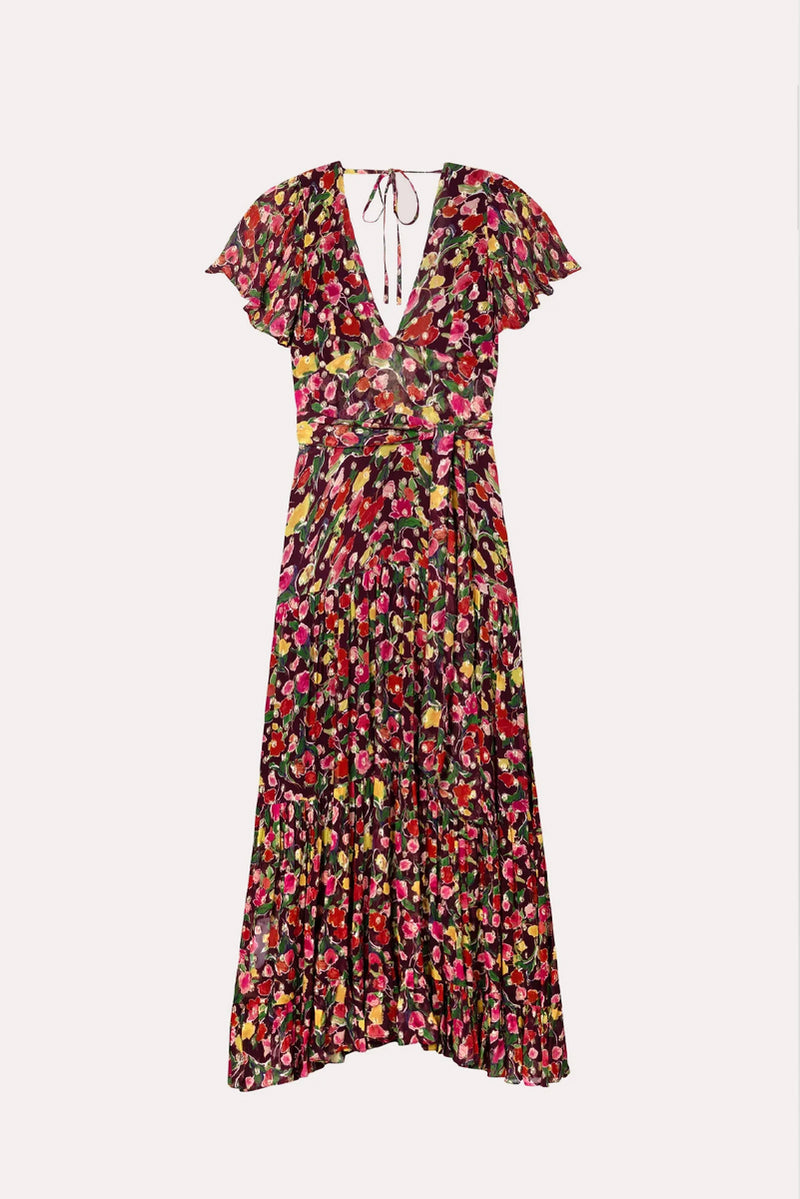 Delicia Dress - Fontainhas Floral Maroon
