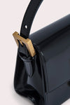 Fran Cross Over Bag - Black/ Semi Patent Leather