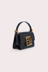 Fran Cross Over Bag - Black/ Semi Patent Leather