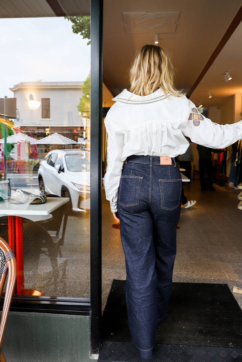 Crew Wide Leg Pant - Denim