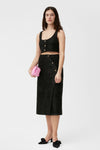 Sparkle Wrap Midi Skirt - Black