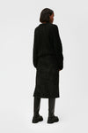 Sparkle Wrap Midi Skirt - Black