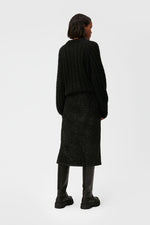Sparkle Wrap Midi Skirt - Black