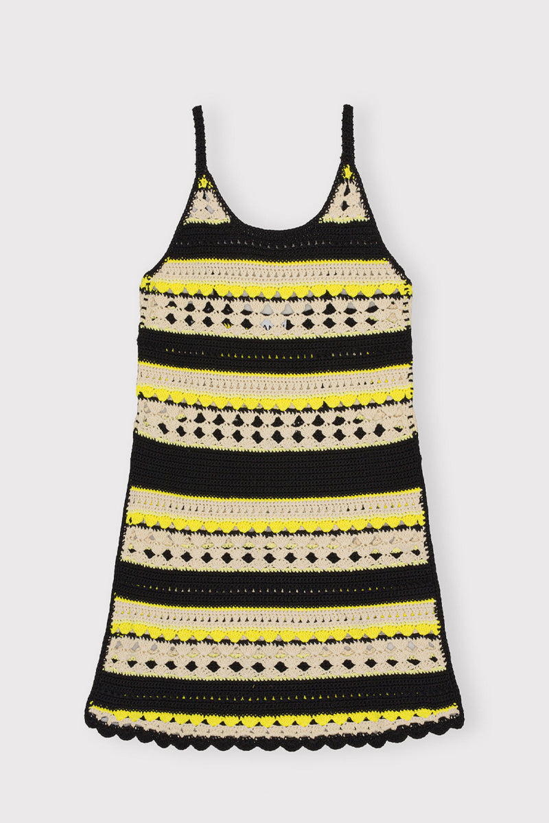 Crochet Cover Up Slip Dress - Golden Kiwi