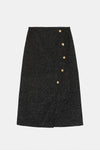 Sparkle Wrap Midi Skirt - Black