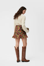3D Jacquard Mini Skirt - Meadow Black